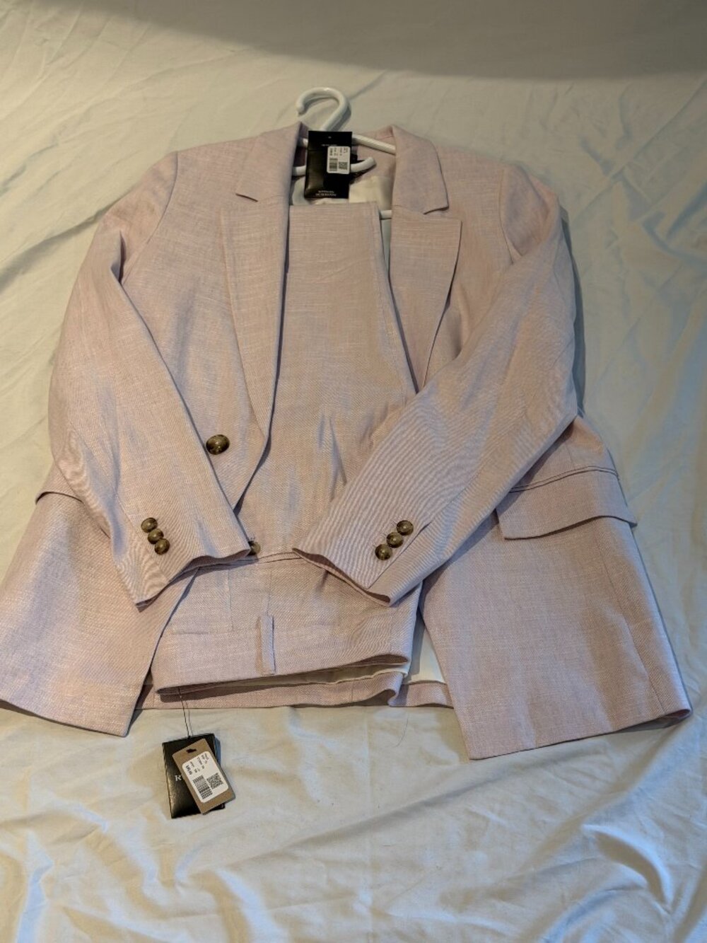 RW&CO Blush Pink Suit Set NWT Blazer Size 6 & Ankle Pants Size 12